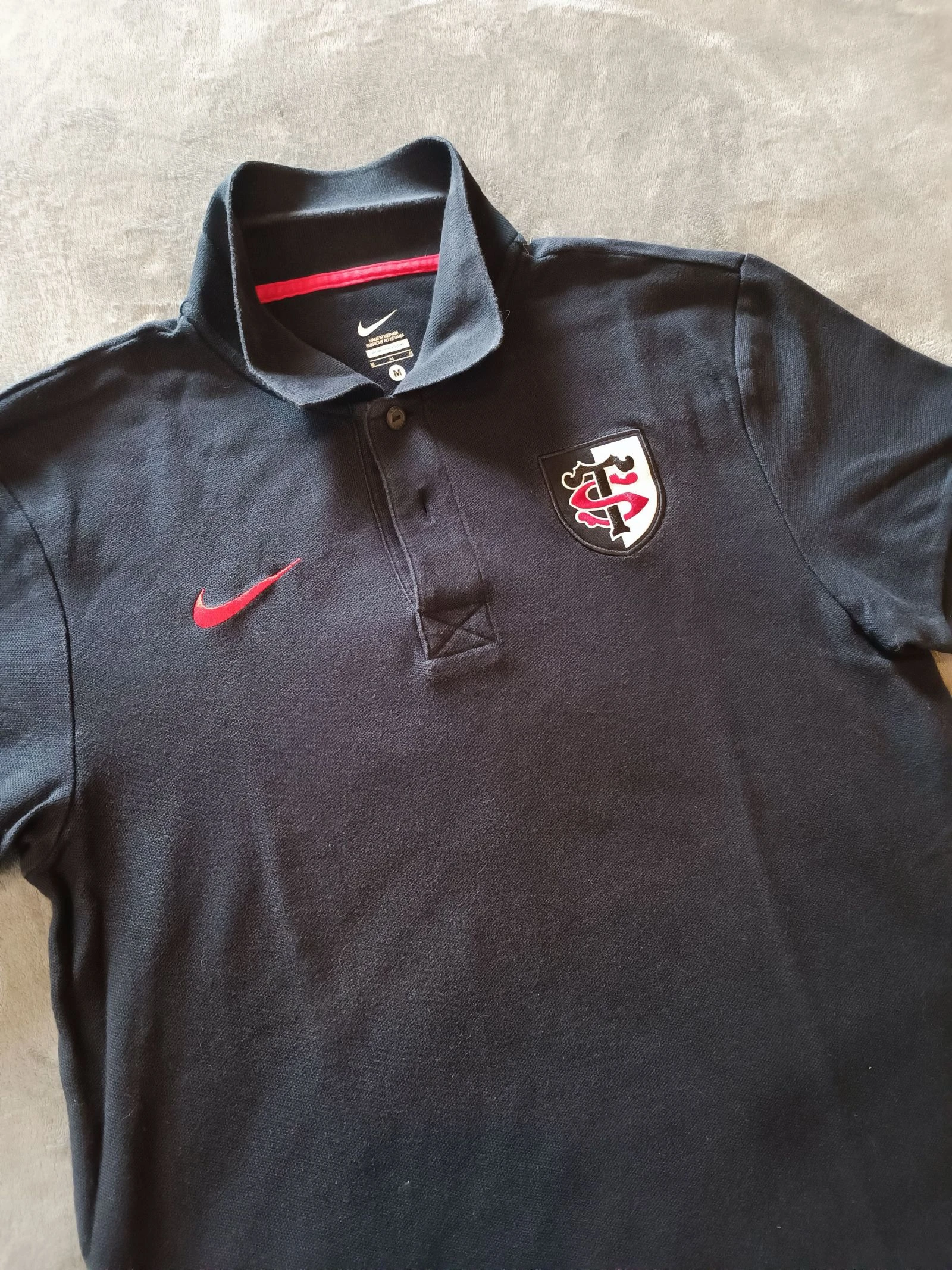 Men's short-sleeved polo shirt Toulouse stadium Nike size M very good condition black color – photo 2
